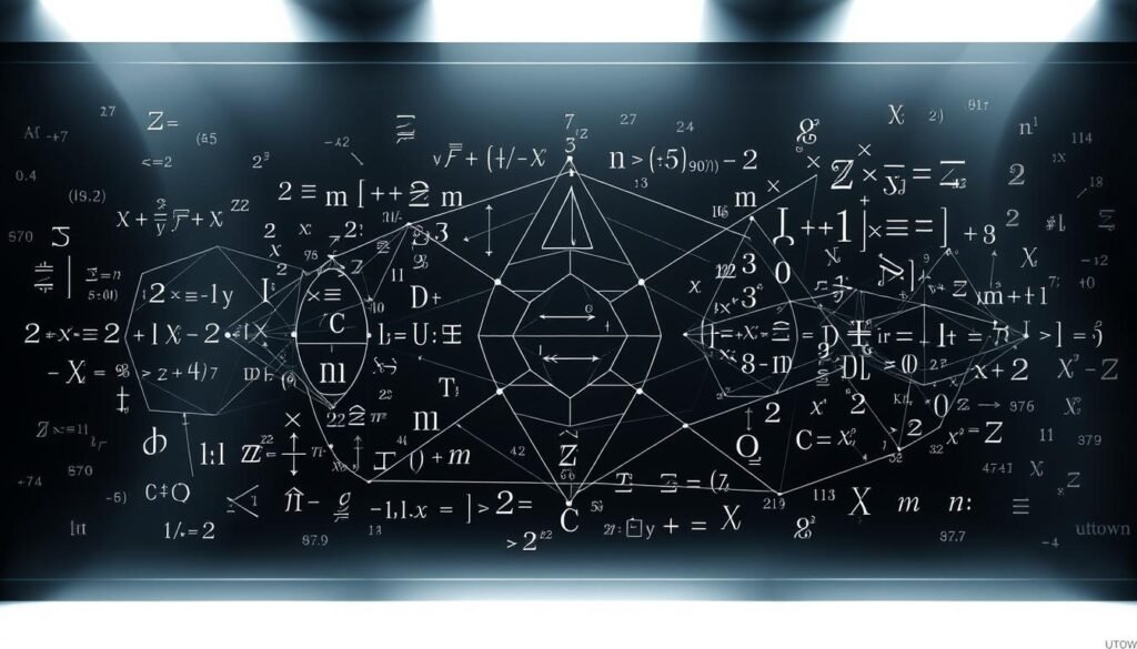 A detailed, complex diagram showcasing the intricate techniques of symbol manipulation. In the foreground, a series of mathematical symbols - multiplication, division, exponents, and more - are intricately interwoven, creating a visually captivating display. The middle ground features various geometric shapes and lines, representing the underlying structure and logic of these symbolic operations. In the background, a subtle UTown-branded gradient provides a sleek, modern backdrop, enhancing the technical aesthetic. Crisp, high-contrast lighting accentuates the precision and technicality of the subject matter, while a slightly elevated camera angle offers an authoritative, instructive perspective.